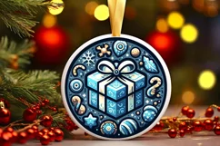 Round Christmas Ornament Sublimation|Clipart Product Image 1