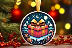 Round Christmas Ornament Sublimation|Clipart Product Image 1