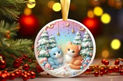 Round Christmas Ornament Sublimation|Clipart Product Image 1
