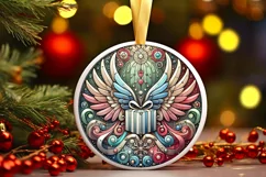 Round Christmas Ornament Sublimation|Clipart Product Image 1
