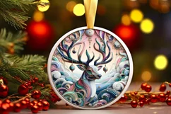 Round Christmas Ornament Sublimation|Clipart Product Image 1