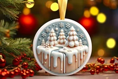 Round Christmas Ornament Sublimation|Clipart Product Image 2