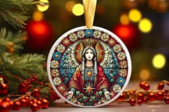 Round Christmas Ornament Sublimation|Clipart Product Image 2