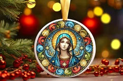 Round Christmas Ornament Sublimation|Clipart Product Image 2