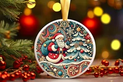 Round Christmas Ornament Sublimation|Clipart Product Image 2