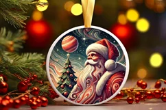 Round Christmas Ornament Sublimation|Clipart Product Image 2