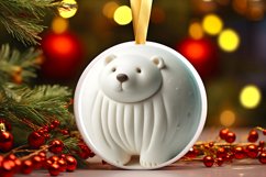 Polar Bear with Depth Round Ornament Sublimation PNG Product Image 3