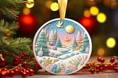 Colorful Winter Seal Ornament Sublimation PNG Product Image 2