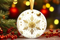 Round Christmas Ornament Sublimation|Clipart Product Image 1