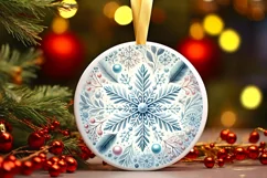 Round Christmas Ornament Sublimation|Clipart Product Image 1