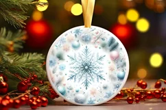 Round Christmas Ornament Sublimation|Clipart Product Image 1