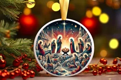 Round Christmas Ornament Sublimation|Clipart Product Image 1