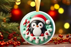 Round Christmas Ornament Sublimation|Clipart Product Image 2