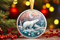 Round Christmas Ornament Sublimation|Clipart Product Image 2