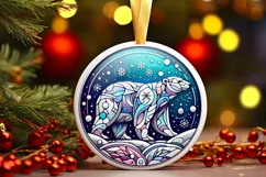 Round Christmas Ornament Sublimation|Clipart Product Image 2