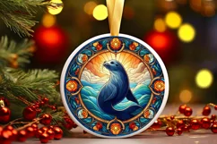 Round Christmas Ornament Sublimation|Clipart Product Image 2