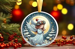 Round Christmas Ornament Sublimation|Clipart Product Image 2