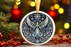 Round Christmas Ornament Sublimation|Clipart Product Image 2