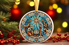 Round Christmas Ornament Sublimation|Clipart Product Image 1