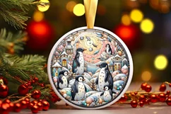 Round Christmas Ornament Sublimation|Clipart Product Image 1