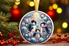 Round Christmas Ornament Sublimation|Clipart Product Image 1