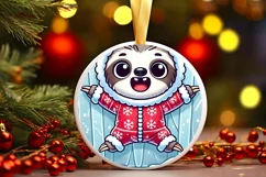 Round Christmas Ornament Sublimation|Clipart Product Image 2
