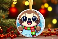 Round Christmas Ornament Sublimation|Clipart Product Image 2