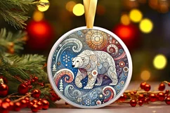 Round Christmas Ornament Sublimation|Clipart Product Image 2