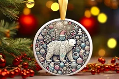 Round Christmas Ornament Sublimation|Clipart Product Image 2