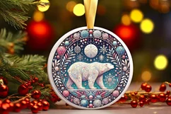 Round Christmas Ornament Sublimation|Clipart Product Image 2