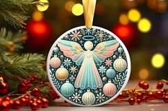 Round Christmas Ornament Sublimation|Clipart Product Image 2
