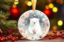 Polar Bear Winter Scene Sublimation PNG Product Image 1