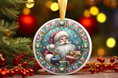 Round Christmas Ornament Sublimation|Clipart Product Image 1