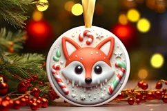 Round Christmas Ornament Sublimation|Clipart Product Image 2