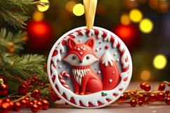 Round Christmas Ornament Sublimation|Clipart Product Image 2