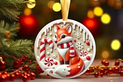 Round Christmas Ornament Sublimation|Clipart Product Image 2