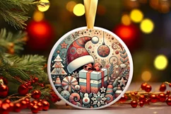 Round Christmas Ornament Sublimation|Clipart Product Image 2