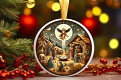 Round Christmas Ornament Sublimation|Clipart Product Image 2