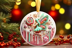 Round Christmas Ornament Sublimation|Clipart Product Image 2
