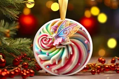 Round Christmas Ornament Sublimation|Clipart Product Image 2