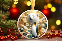 Round Christmas Ornament Sublimation|Clipart Product Image 2