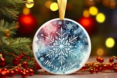 Round Christmas Ornament Sublimation|Clipart Product Image 1
