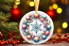 Round Christmas Ornament Sublimation|Clipart Product Image 3