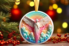 Round Christmas Ornament Sublimation|Clipart Product Image 2