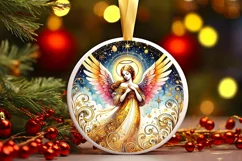 Round Christmas Ornament Sublimation|Clipart Product Image 2