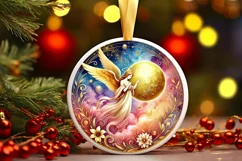 Round Christmas Ornament Sublimation|Clipart Product Image 2
