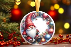 Christmas Gnome Round Ornament Sublimation PNG Product Image 3
