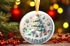 Round Christmas Ornament Sublimation|Clipart Product Image 2