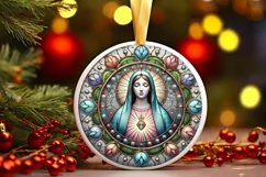 Round Christmas Ornament Sublimation|Clipart Product Image 1