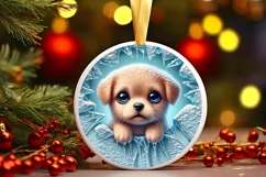Round Christmas Ornament Sublimation|Clipart Product Image 2